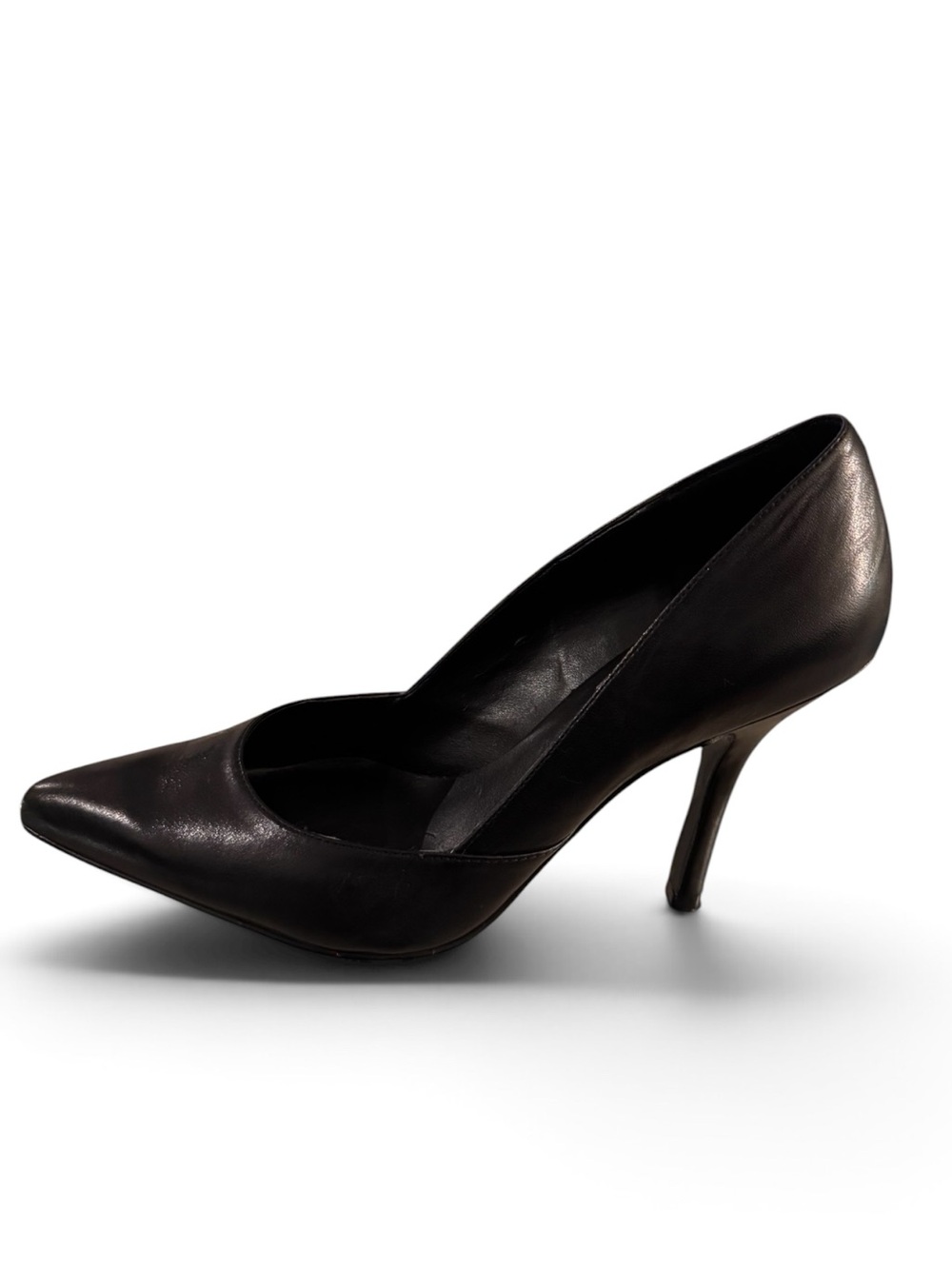 BCBGGeneration Black Calf Leather Pointed Toe Stiletto Heels Pumps Sz 8M